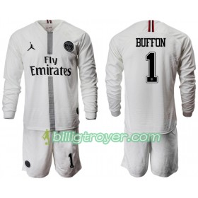 Billige Fotballdrakter Paris Saint-Germain BUFFON 1 Jodan Hvit Barn Tredjedraktsett 2018/19 Langermet